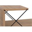 Pemberly Row Cross Nightstand in Pine-Finished Particle Board