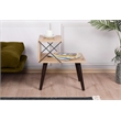 Pemberly Row Cross Nightstand in Pine-Finished Particle Board