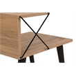 Pemberly Row Cross Nightstand in Pine-Finished Particle Board