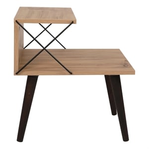Pemberly Row Cross Nightstand in Pine-Finished Particle Board