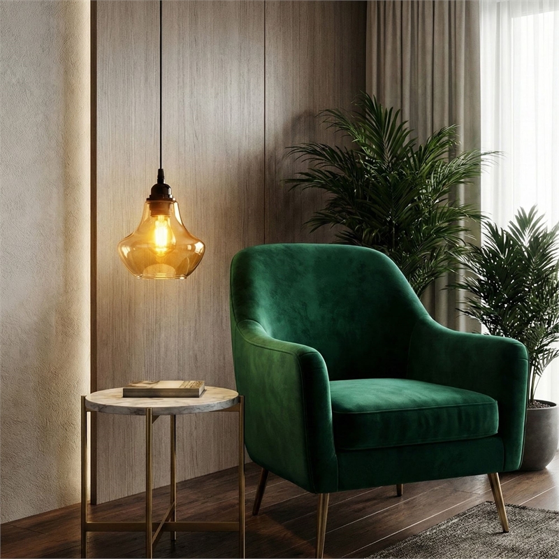 Pemberly Row Gold Chandelier with Metal Body in Black Finish