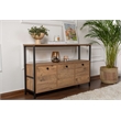 Pemberly Row Industrial Console in Atlantic Pine and Black