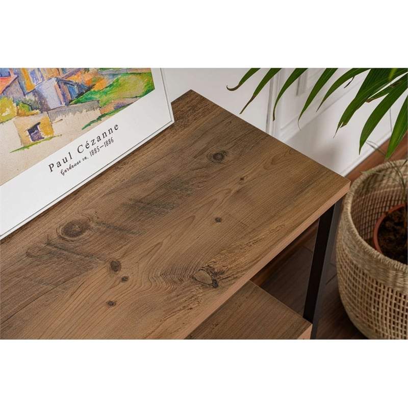 Pemberly Row Industrial Console in Atlantic Pine and Black