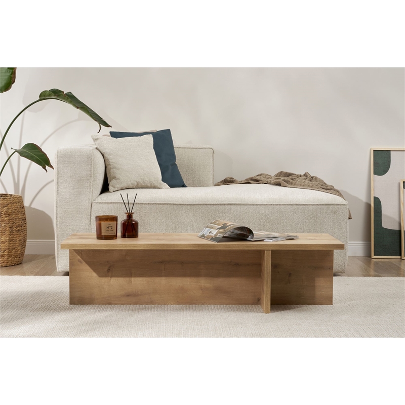 Pemberly Row Coffee Table in Sapphire Oak with Spacious Surface