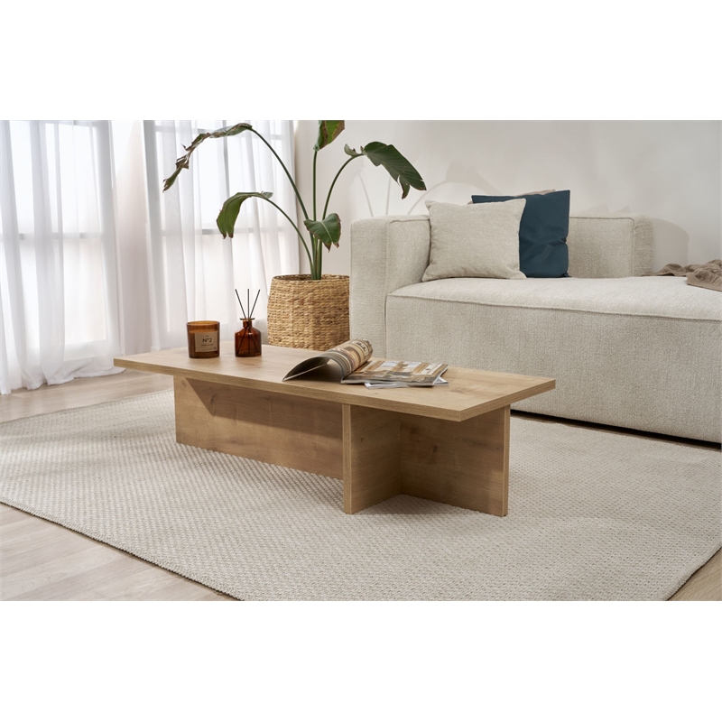 Pemberly Row Coffee Table in Sapphire Oak with Spacious Surface
