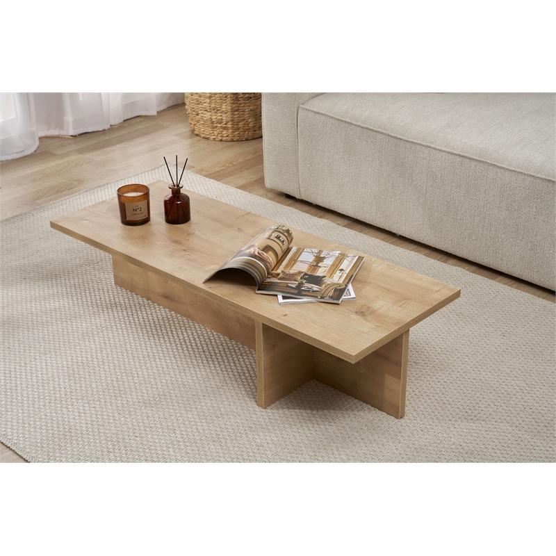 Pemberly Row Coffee Table in Sapphire Oak with Spacious Surface