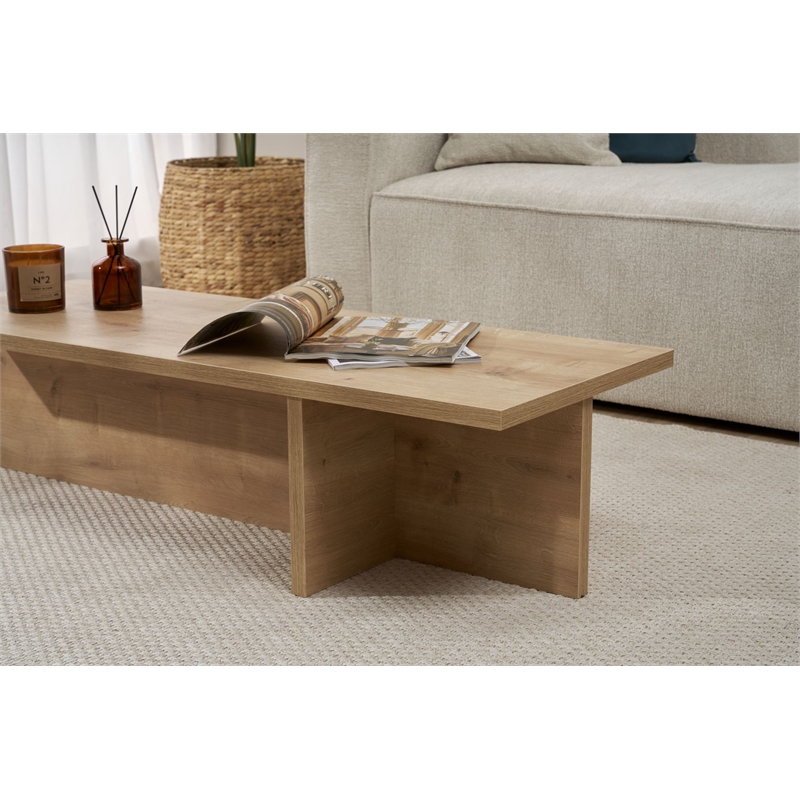 Pemberly Row Coffee Table in Sapphire Oak with Spacious Surface