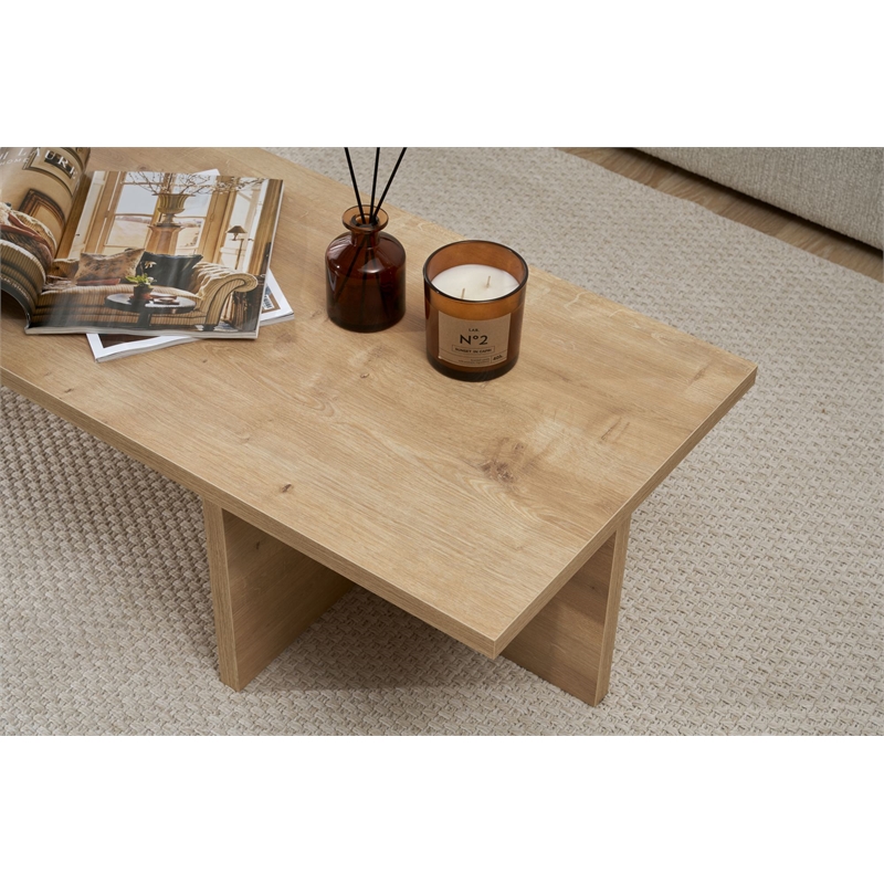 Pemberly Row Coffee Table in Sapphire Oak with Spacious Surface