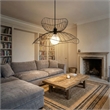 Pemberly Row Industrial Adjustable Height Chandelier in Black