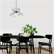 Pemberly Row Industrial Adjustable Height Chandelier in Black