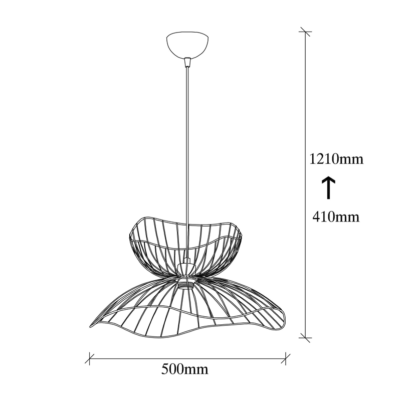 Pemberly Row Industrial Adjustable Height Chandelier in Black
