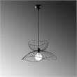 Pemberly Row Industrial Adjustable Height Chandelier in Black