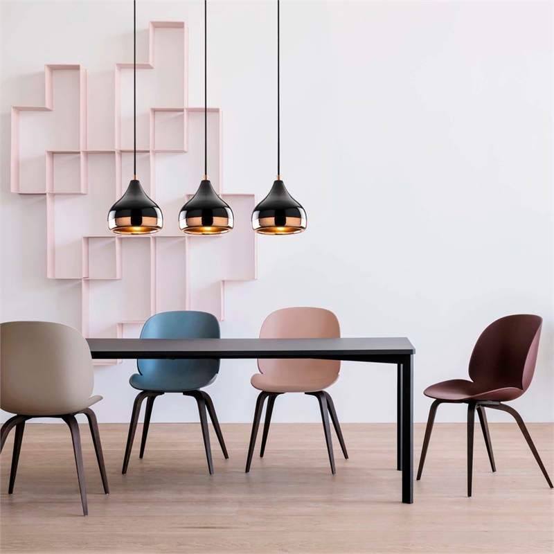 Pemberly Row Modern Black and Copper Chandelier with Adjustable Height