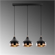 Pemberly Row Modern Black and Copper Chandelier with Adjustable Height