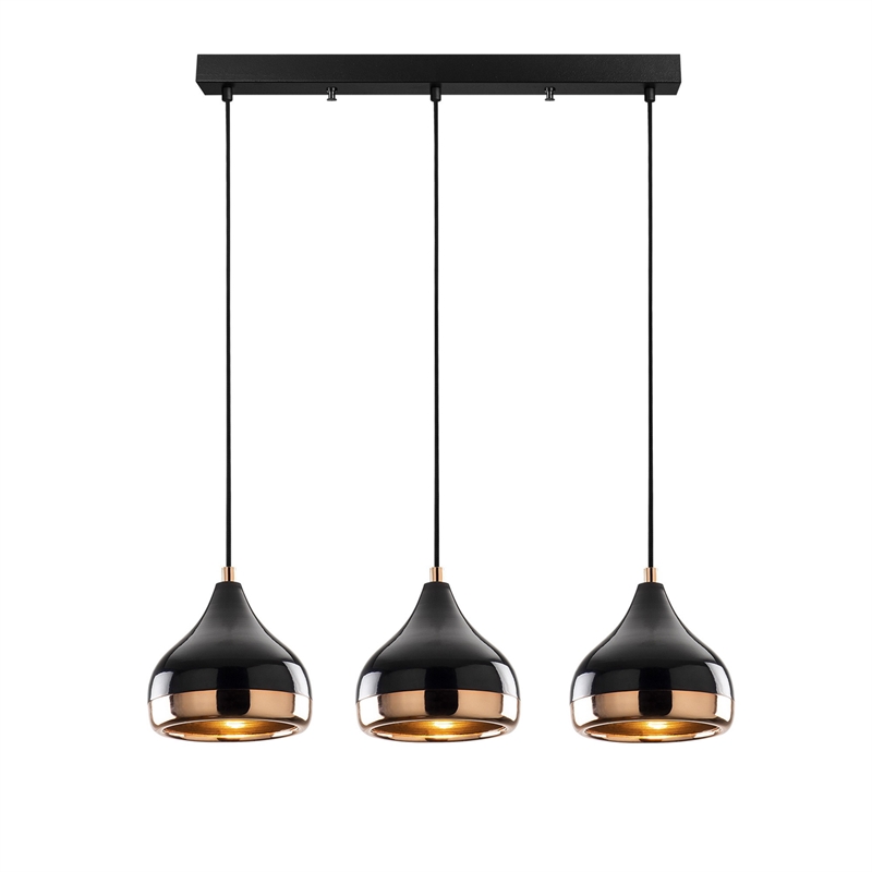 Pemberly Row Modern Black and Copper Chandelier with Adjustable Height