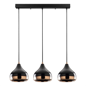 Pemberly Row Modern Black and Copper Chandelier with Adjustable Height