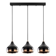 Pemberly Row Modern Black and Copper Chandelier with Adjustable Height