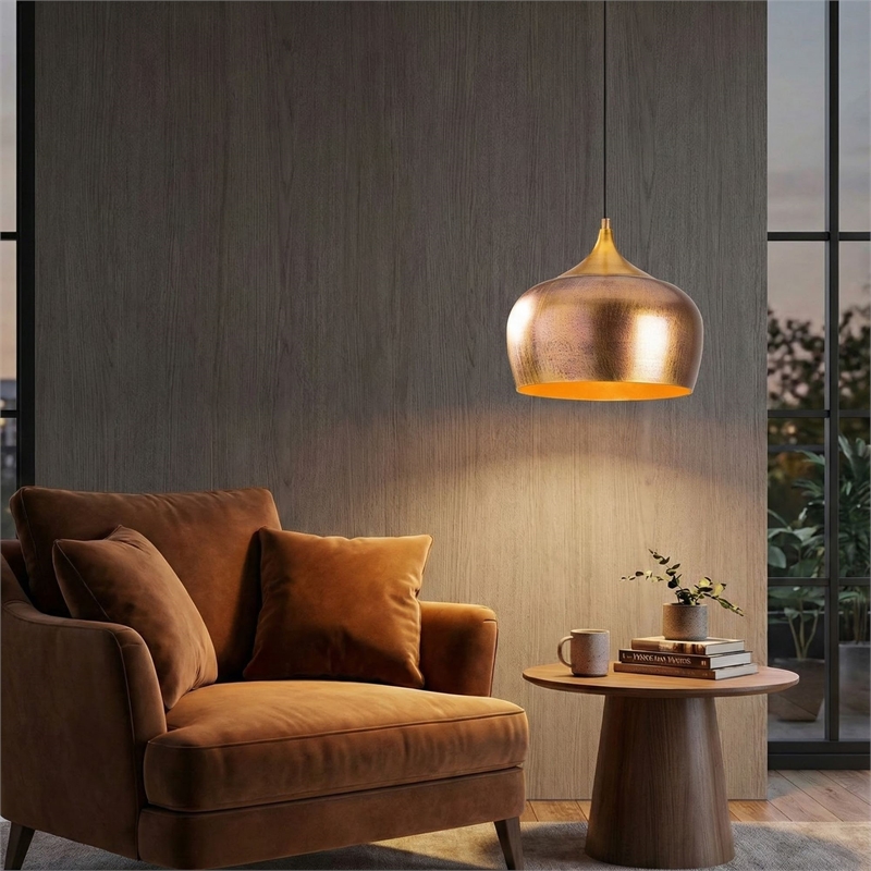 Pemberly Row Scandinavian Metal Chandelier in Gold