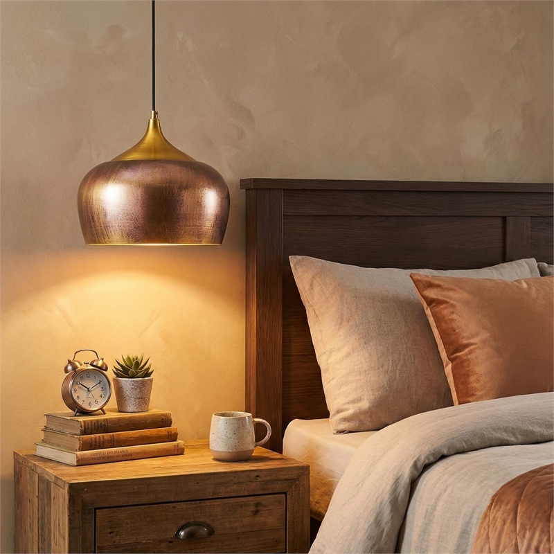 Pemberly Row Scandinavian Metal Chandelier in Gold