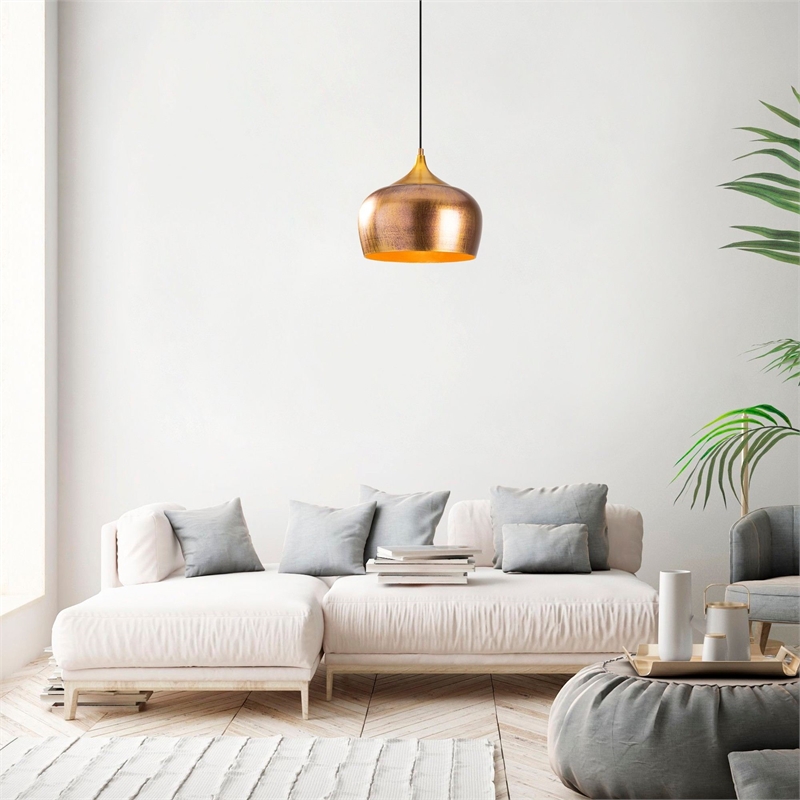 Pemberly Row Scandinavian Metal Chandelier in Gold