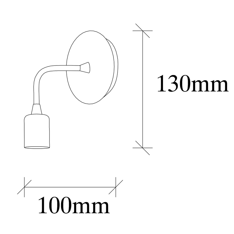 Pemberly Row Industrial Wall Lamp with Metal Body & Wooden Base in Black