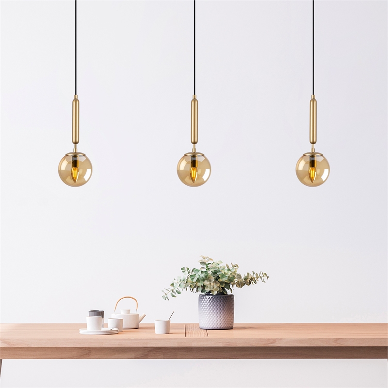 Pemberly Row Gold Chandelier with Metal Body & Glass Accents