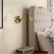Pemberly Row Adjustable Brass Wall Lamp with Metal Body