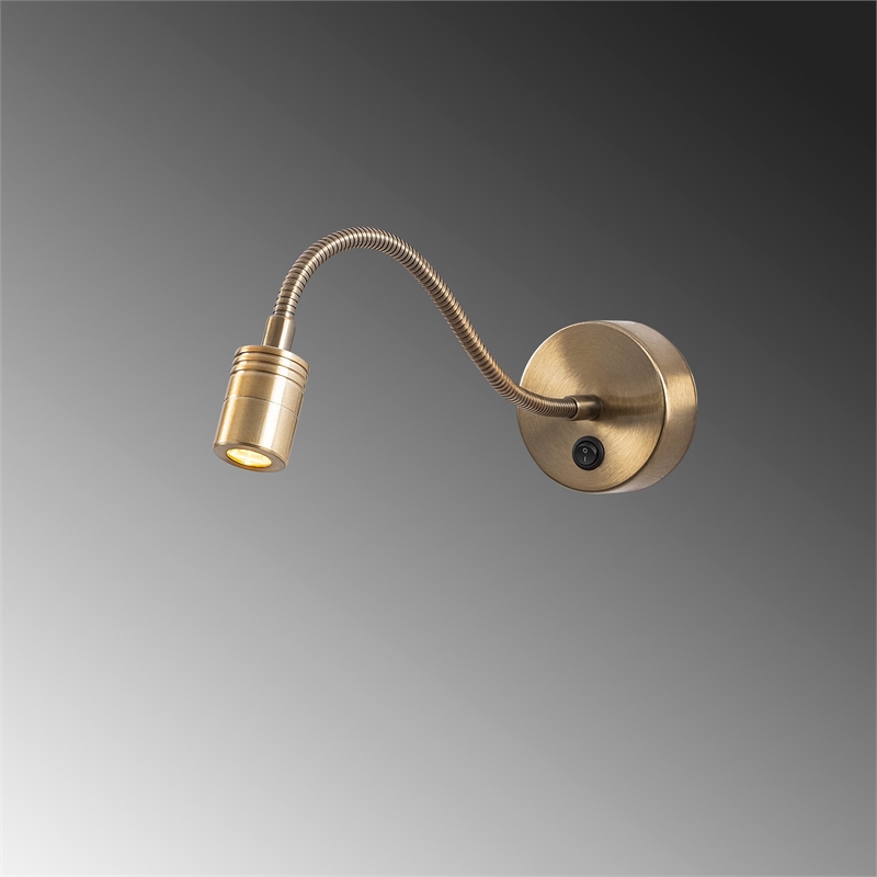 Pemberly Row Adjustable Brass Wall Lamp with Metal Body