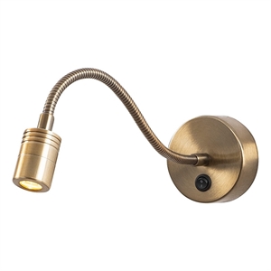 Pemberly Row Adjustable Brass Wall Lamp with Metal Body