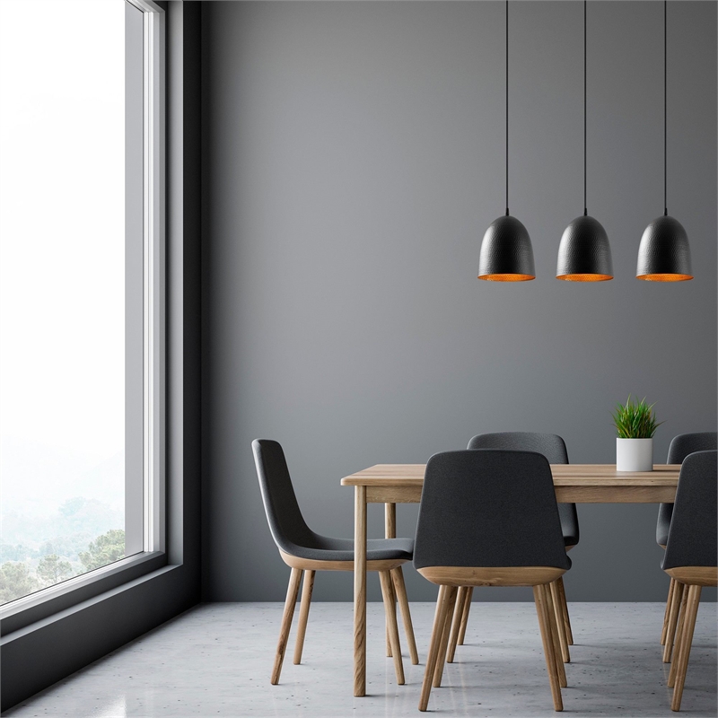 Pemberly Row Tattoo Black Chandelier with Metal Body