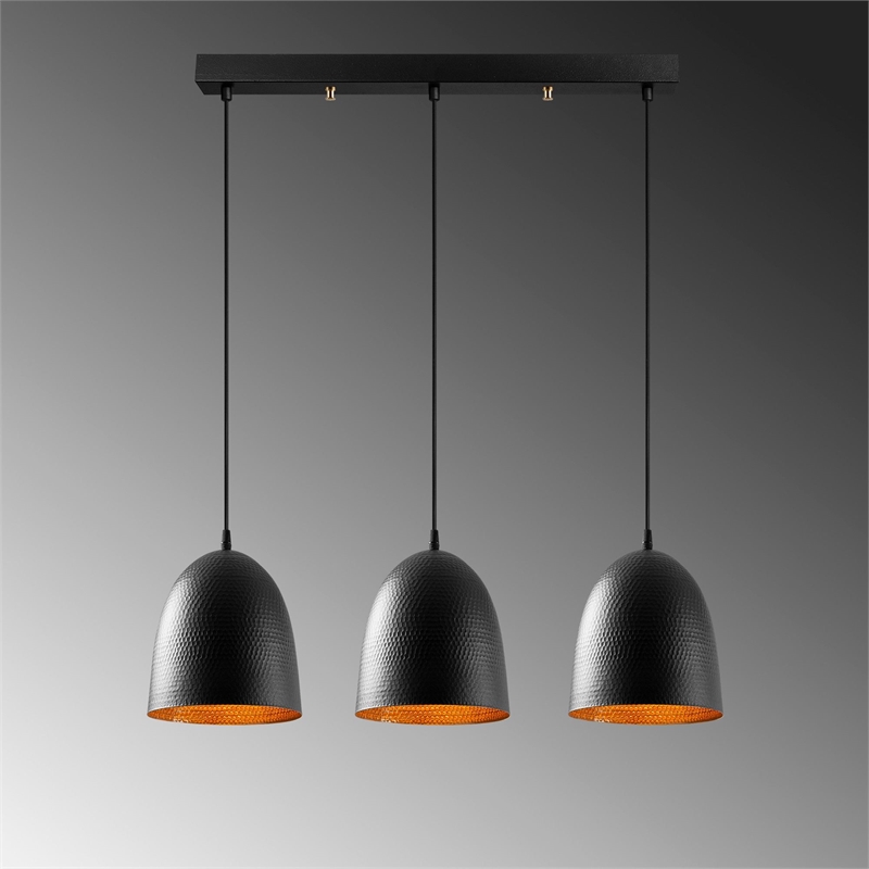 Pemberly Row Tattoo Black Chandelier with Metal Body