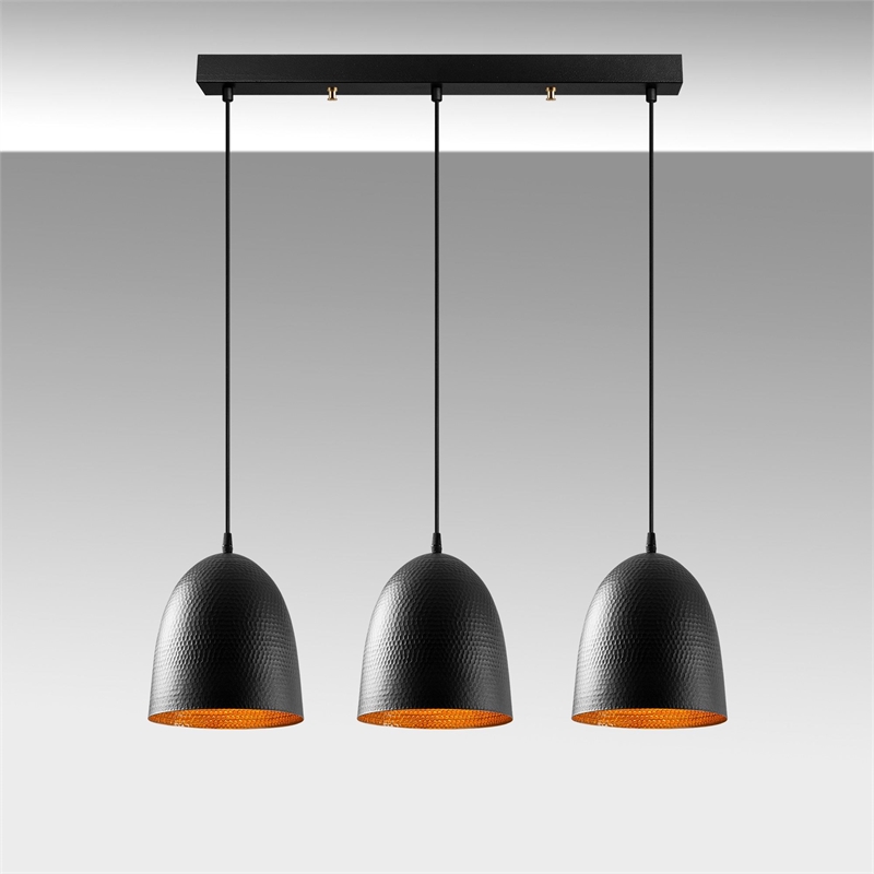 Pemberly Row Tattoo Black Chandelier with Metal Body