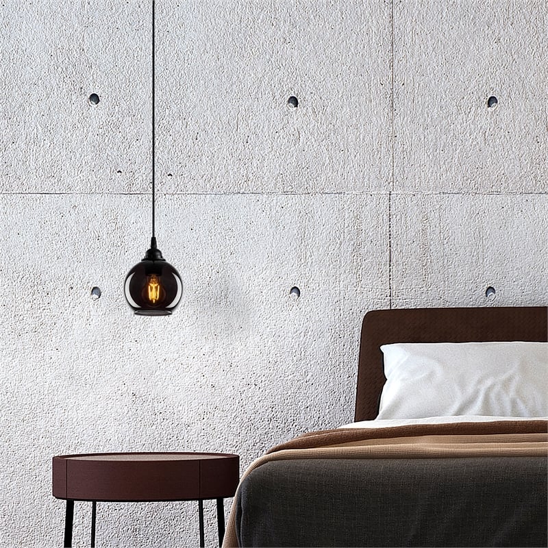 Pemberly Row Smoked Chandelier with Metal Body in Black Finish