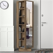 Pemberly Row Roll Hall Stand with Multipurpose Racks in Walnut Finish