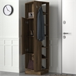 Pemberly Row Roll Hall Stand with Multipurpose Racks in Walnut Finish