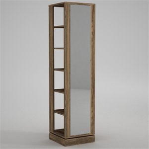 Pemberly Row Roll Hall Stand with Multipurpose Racks in Walnut Finish