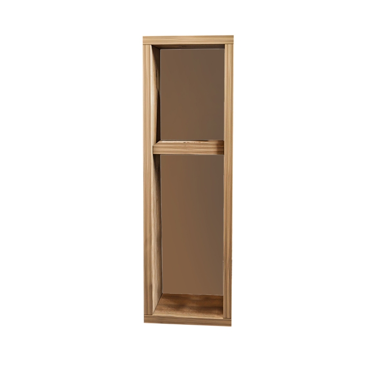 Pemberly Row Turra Nightstand in Pine Finish with Storage Shelves
