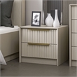 Pemberly Row Kale Luxe Nightstand in Stone Finish