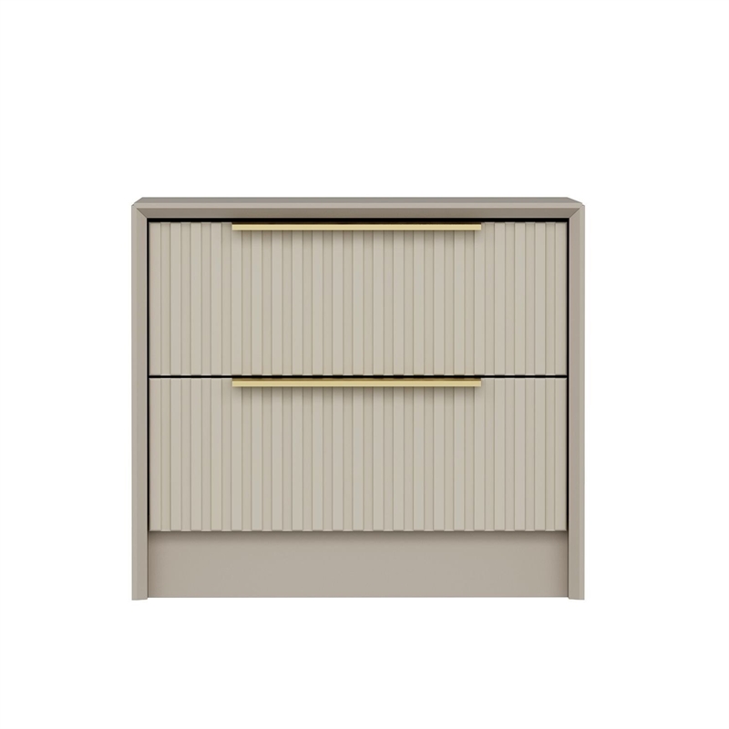 Pemberly Row Kale Luxe Nightstand in Stone Finish
