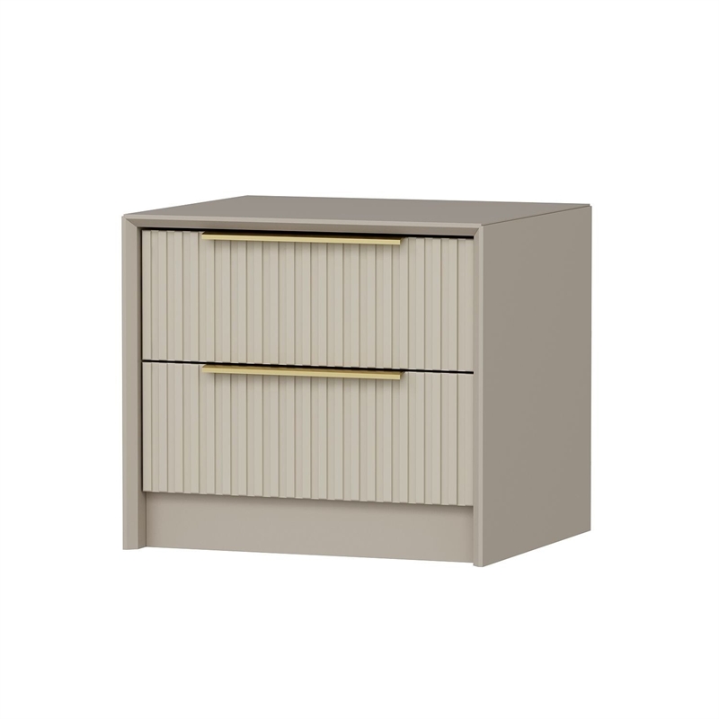 Pemberly Row Kale Luxe Nightstand in Stone Finish