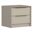 Pemberly Row Kale Luxe Nightstand in Stone Finish