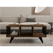 Pemberly Row Walnut Coffee Table with Spacious Surface and Lower Shelf