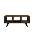 Pemberly Row Walnut Coffee Table with Spacious Surface and Lower Shelf