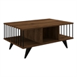 Pemberly Row Walnut Coffee Table with Spacious Surface and Lower Shelf