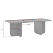 Pemberly Row Modern Coffee Table in Travertine Finish