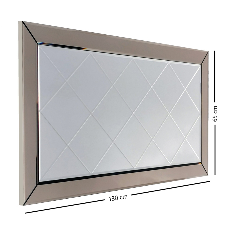 Pemberly Row Rectangular Silver Mirror 51.18 in Width x 25.59 in Height
