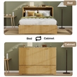 Pemberly Row Full-Size Murphy Cabinet Bed with Charging Station