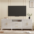 Pemberly Row Modern Fluted TV Stand for TVs up to 100 in White