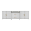 Pemberly Row Modern Fluted TV Stand for TVs up to 100 in White