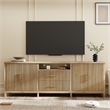 Pemberly Row Modern Fluted TV Stand for TVs up to 100 in Light Wood